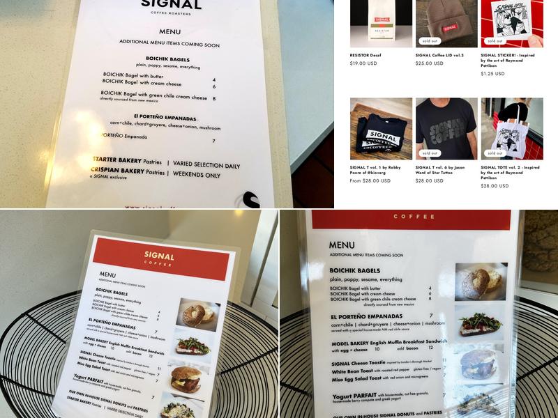 SIGNAL Coffee Roasters Menu