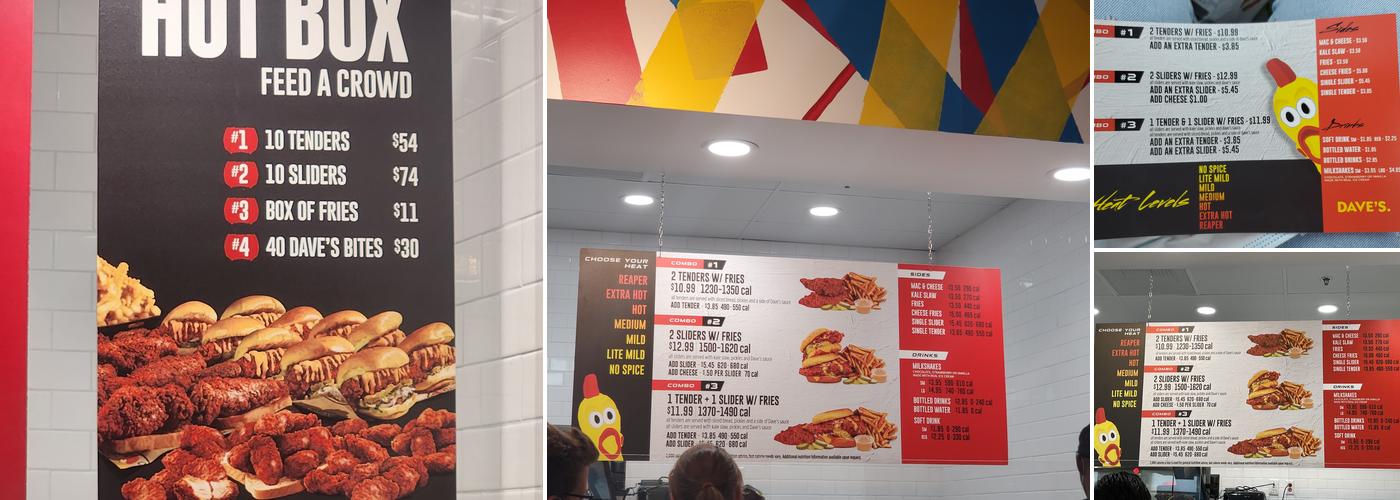 Dave's Hot Chicken Menu