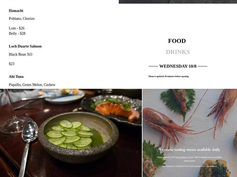 One Fish Raw Bar Menu