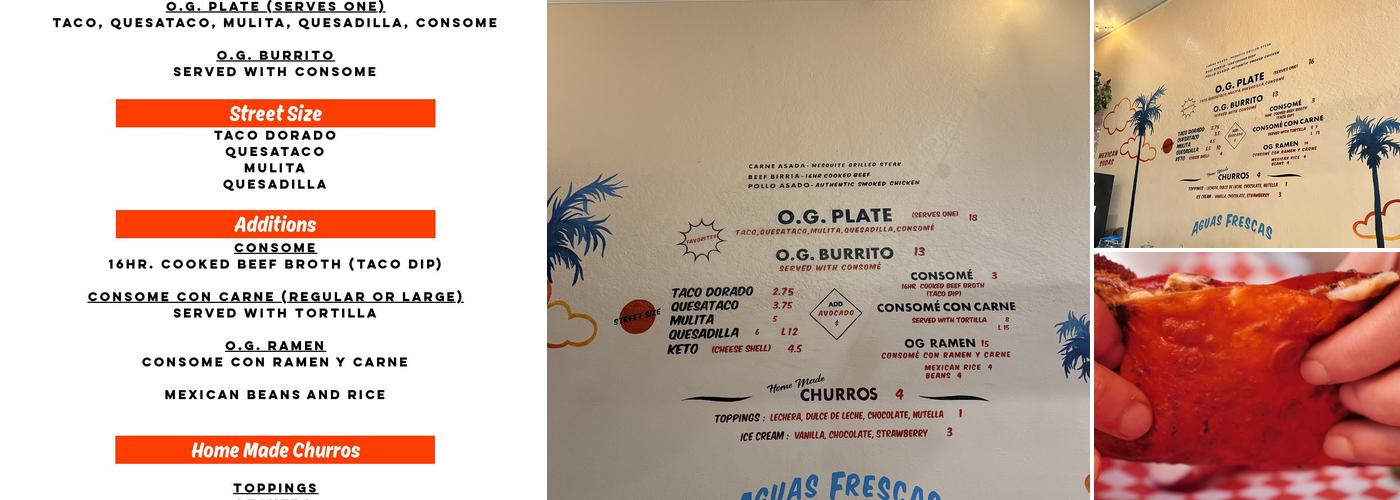 Papi Tacos & Churros Menu