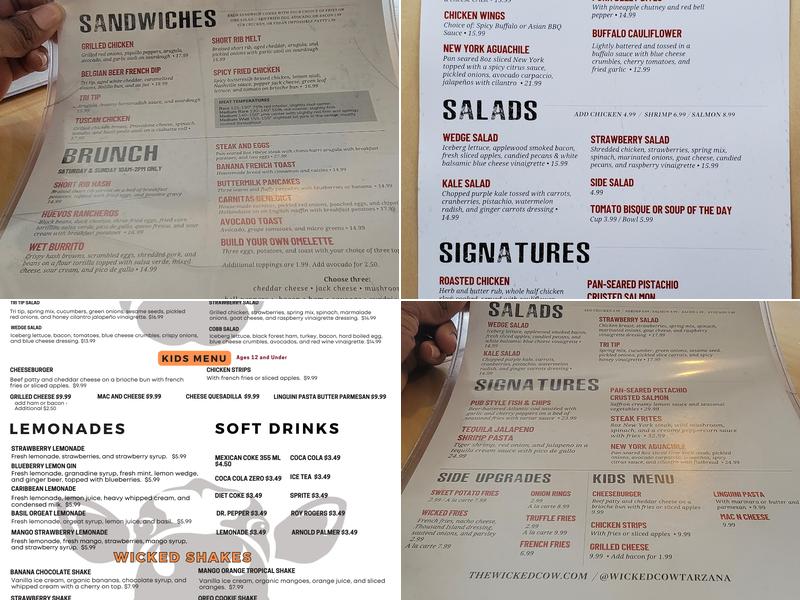 Wicked Cow Burgers Tarzana Menu