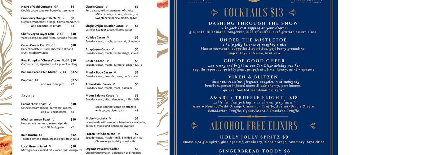 Maya Moon Collective Menu