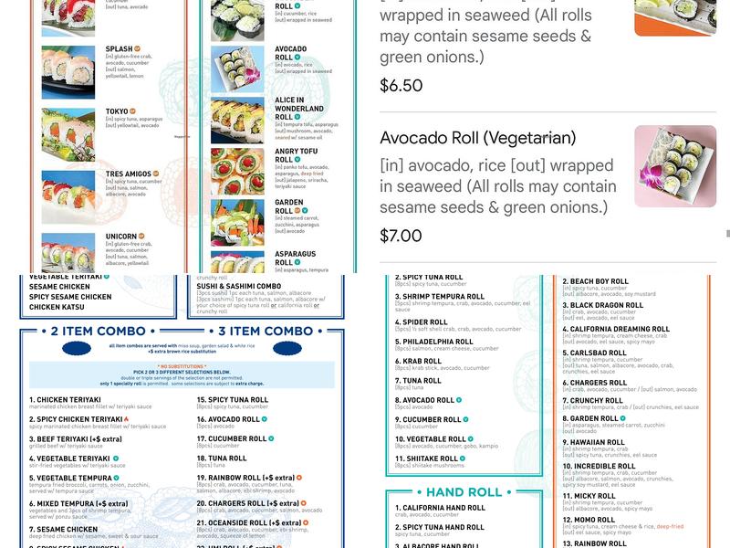 Hooked On Sushi Menu