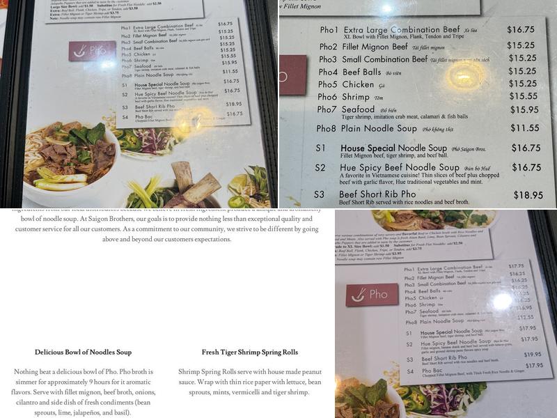 Saigon Brothers Menu