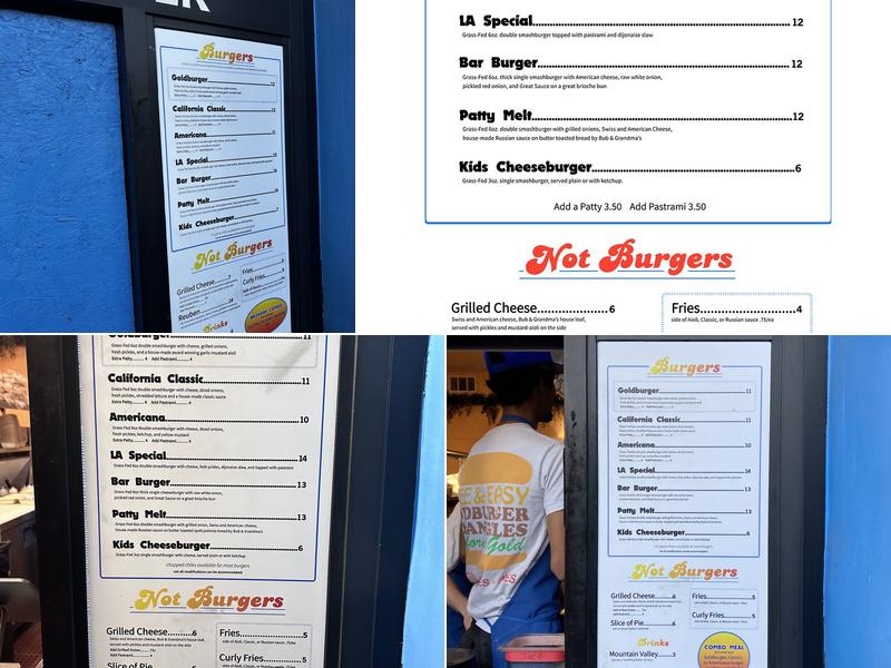 Goldburger Los Feliz Menu
