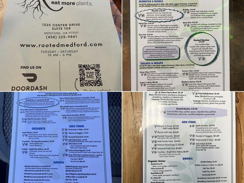 Rooted: Eat More Plants Menu