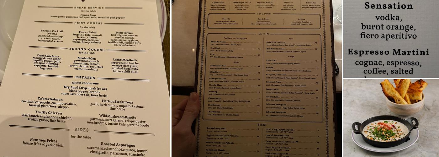 Coquette Menu