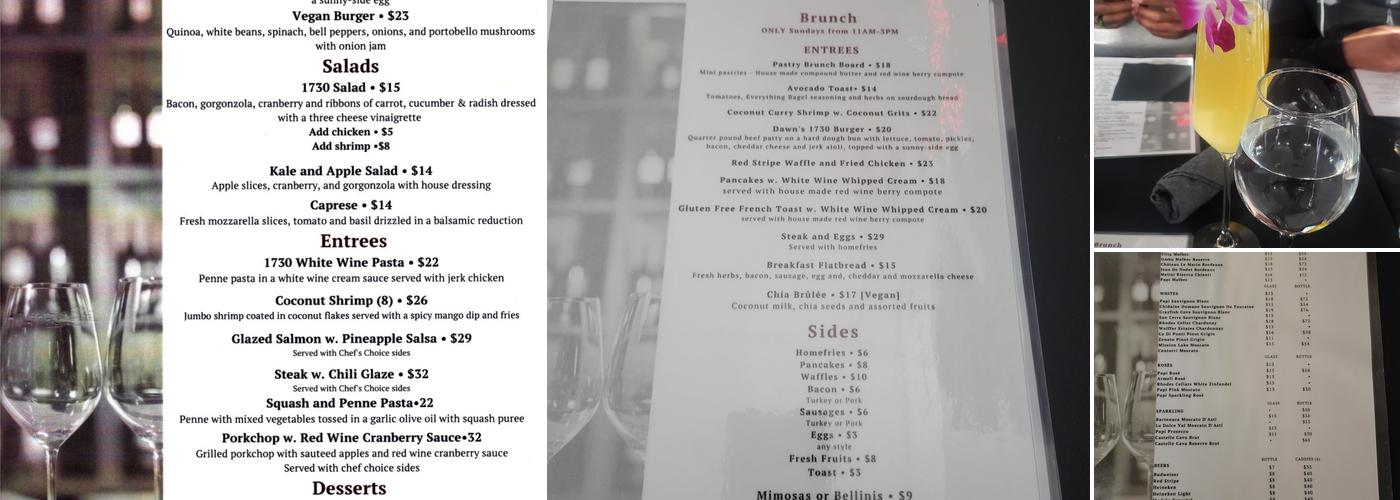 1730 Wine Bar & Eats Menu