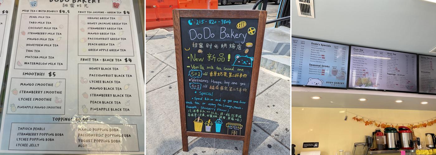 Dodo Bakery Menu