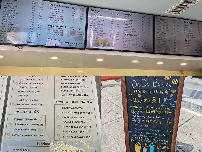Dodo Bakery Menu