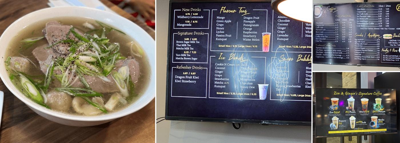 Zen and Ginger Menu