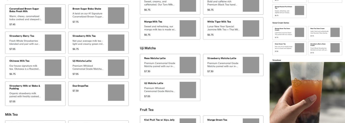 RareTea Menu