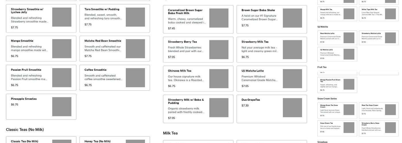 RareTea Menu