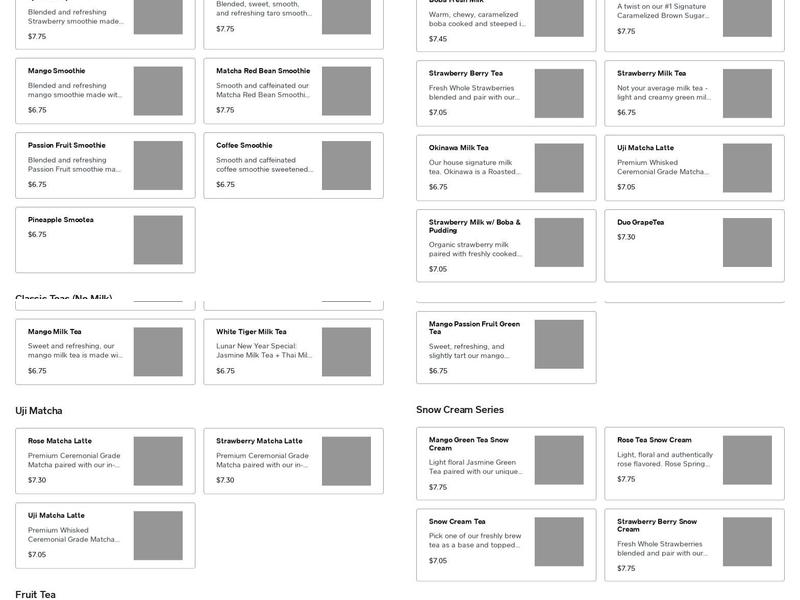 RareTea Menu