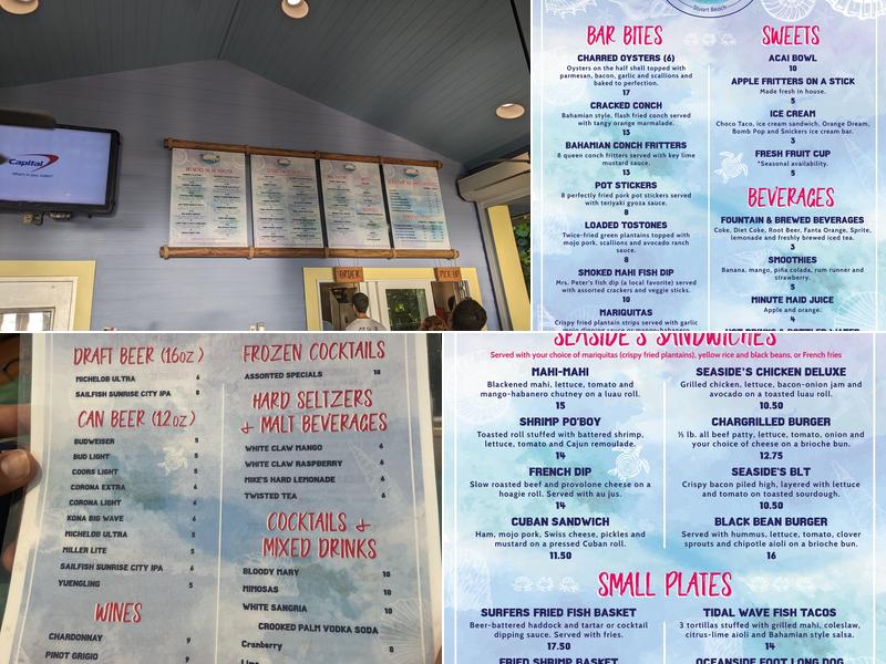 Seaside Café Menu