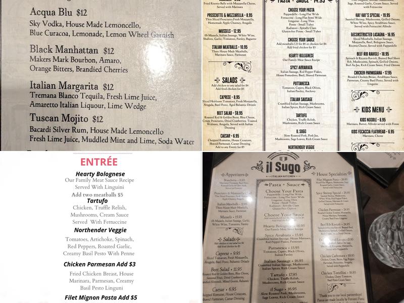 il Sugo Italian Kitchen Menu