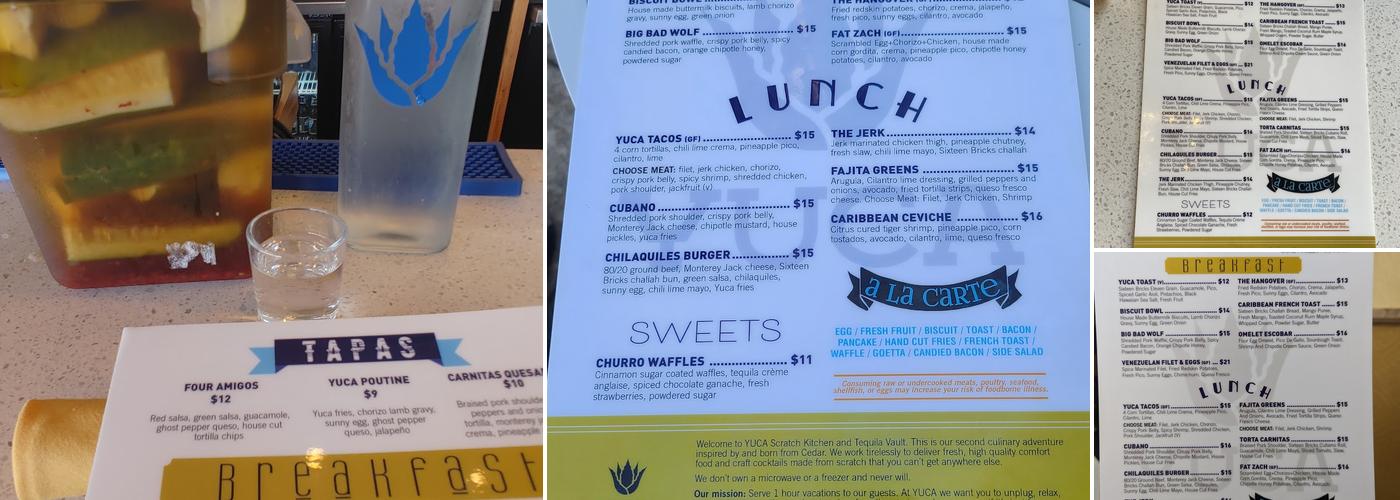 Yuca Menu