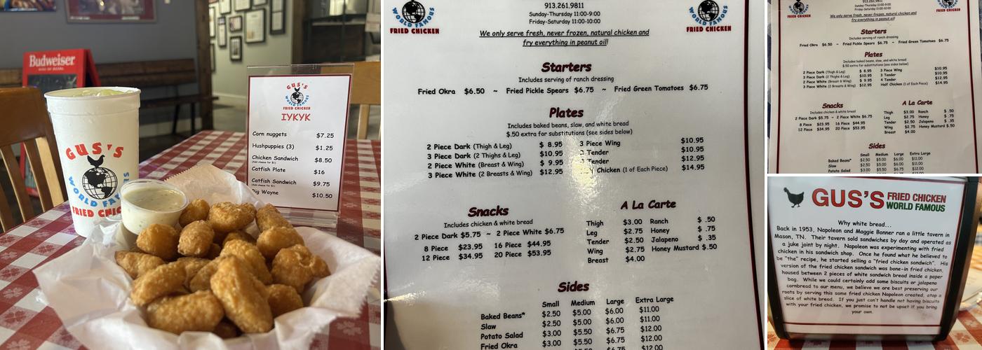 Gus's World Famous Fried Chicken Menu