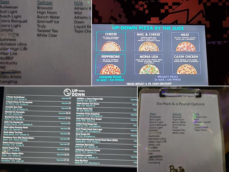 Up-Down Nashville Menu