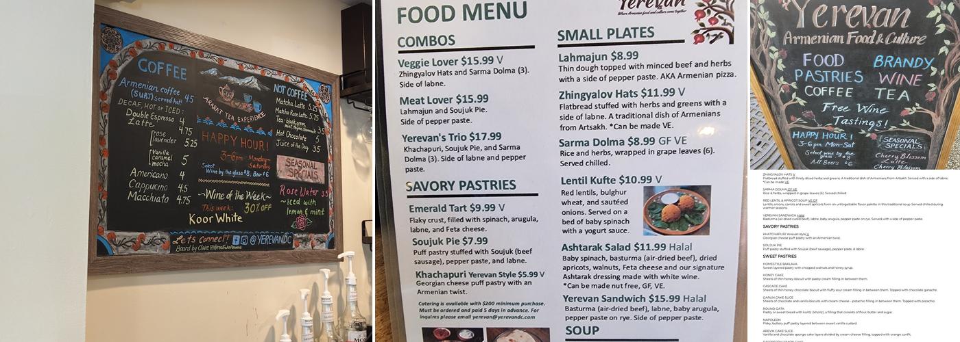 Yerevan Cafe Menu