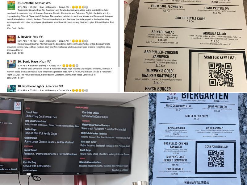 Starr Hill Tysons Biergarten Menu