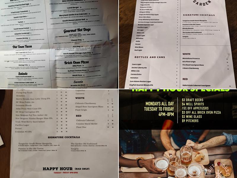 South House Garden Menu