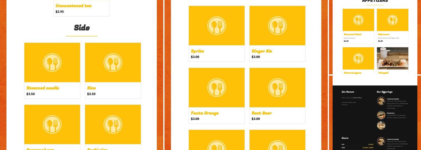 Zen Ramen and sushi Menu