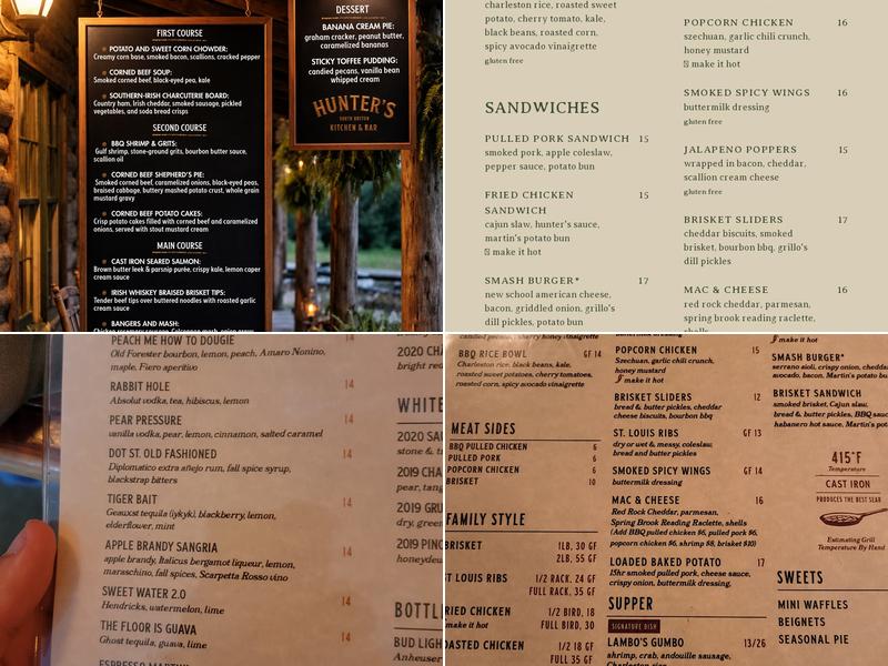 Hunter's Kitchen and Bar Menu