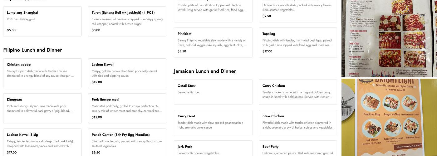 Bright Light Menu