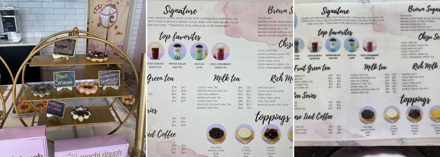 Bober Tea & Mochi Dough Menu