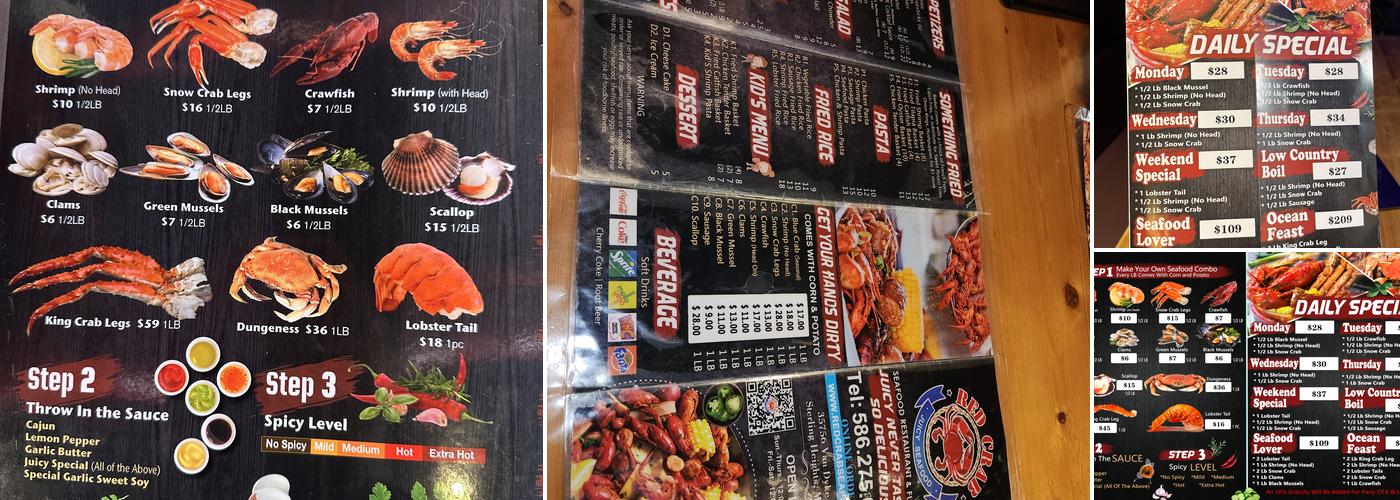 Red Crab Juicy Seafood Menu