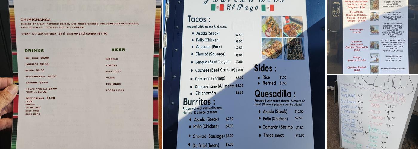 Juarez Tacos Menu