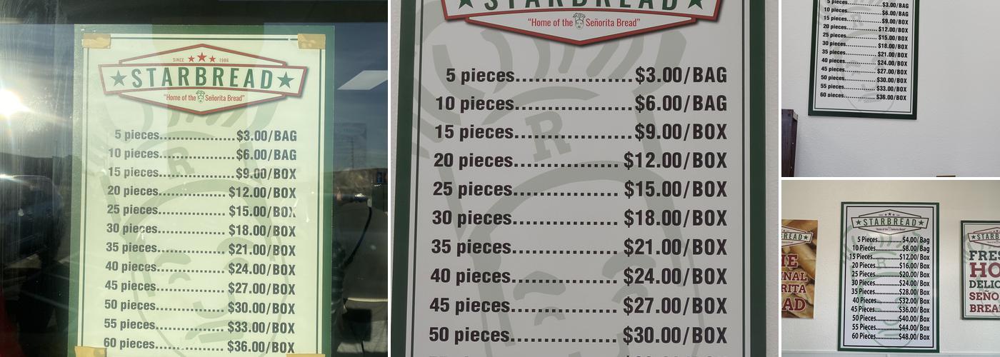 Starbread Las Vegas - Windmill Menu
