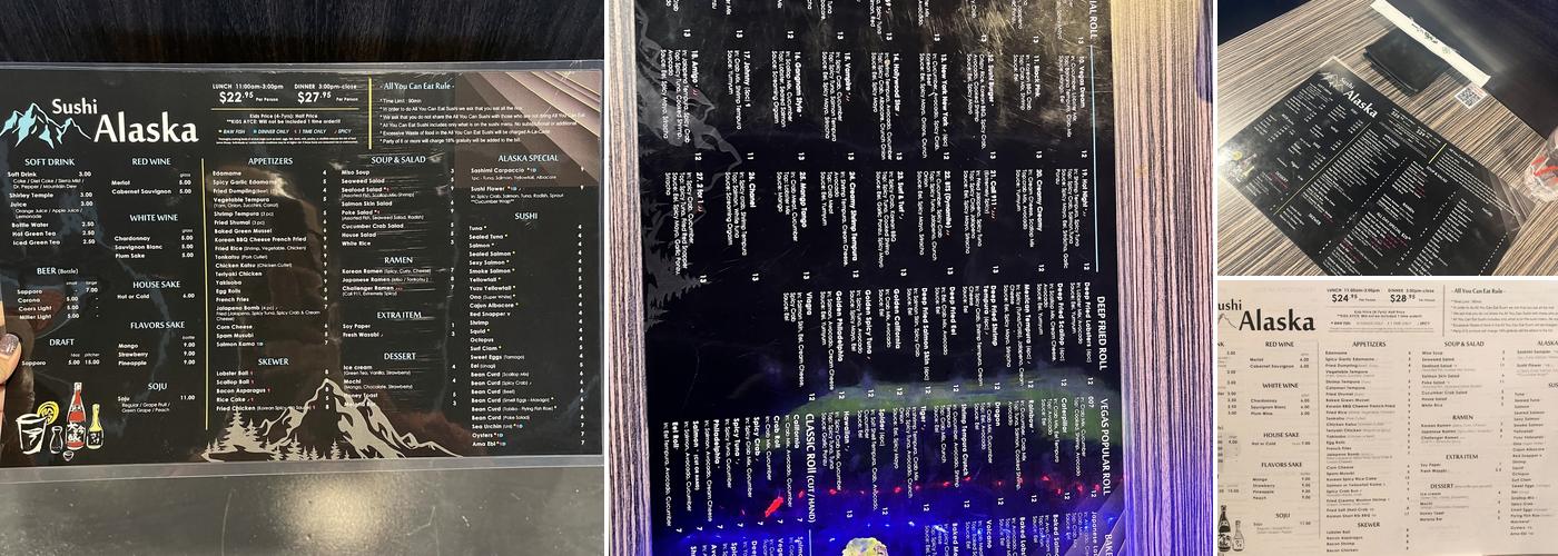 Sushi Alaska Menu