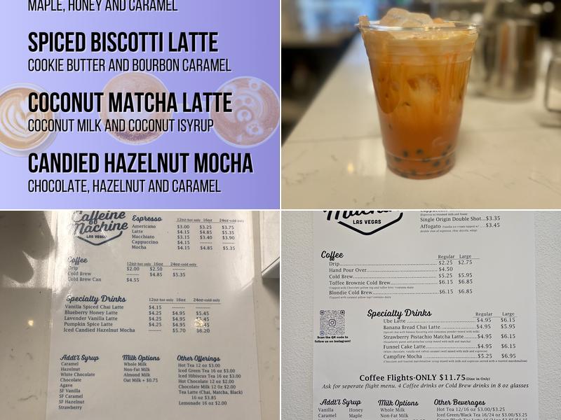 Caffeine Machine Menu