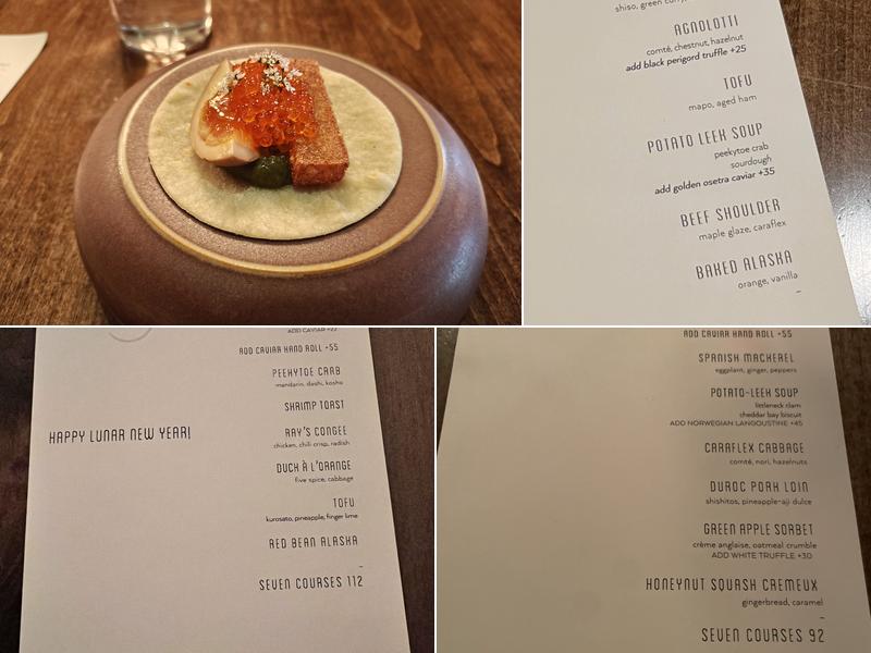 Sixty Three Clinton Menu