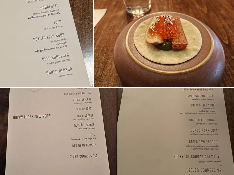 Sixty Three Clinton Menu