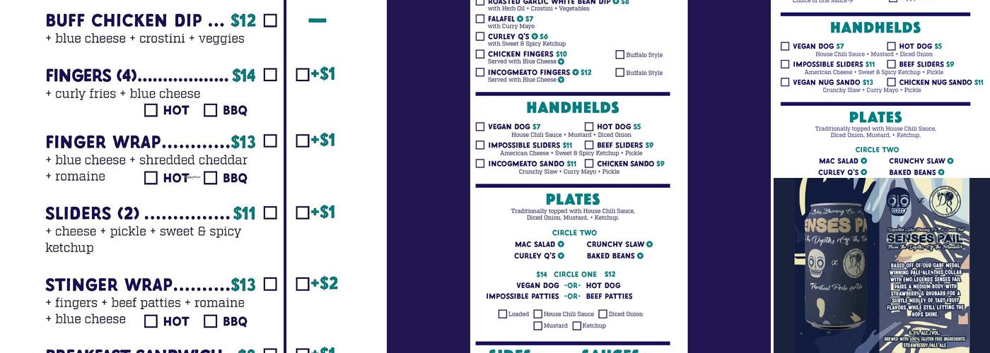 The Beer Keep Menu