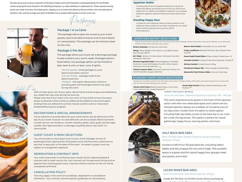 Southern Tier Brewery Buffalo Menu