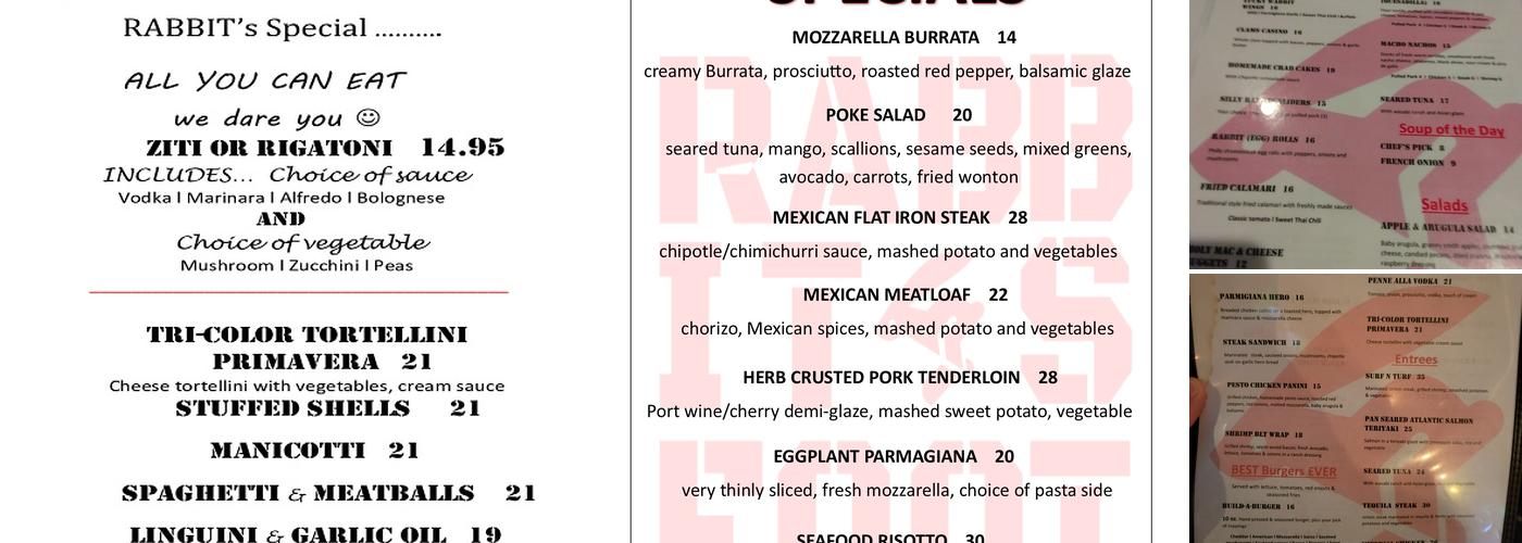 The Rabbit's Foot Menu