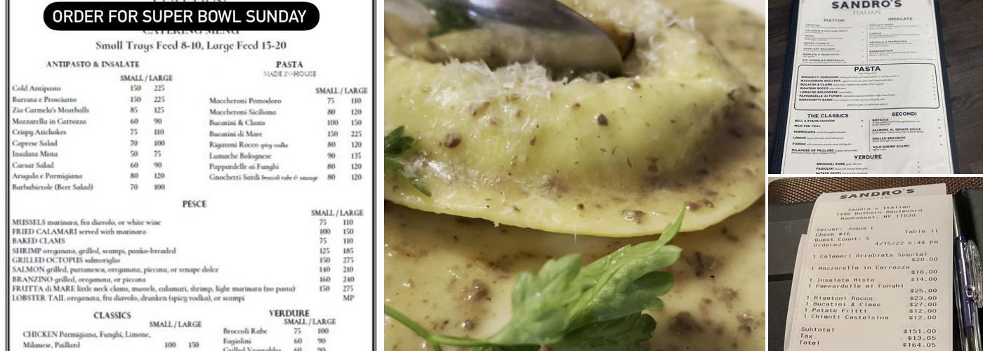 Alessandro's Italian Menu