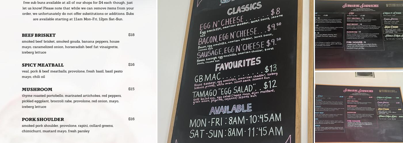 Good Behaviour Menu