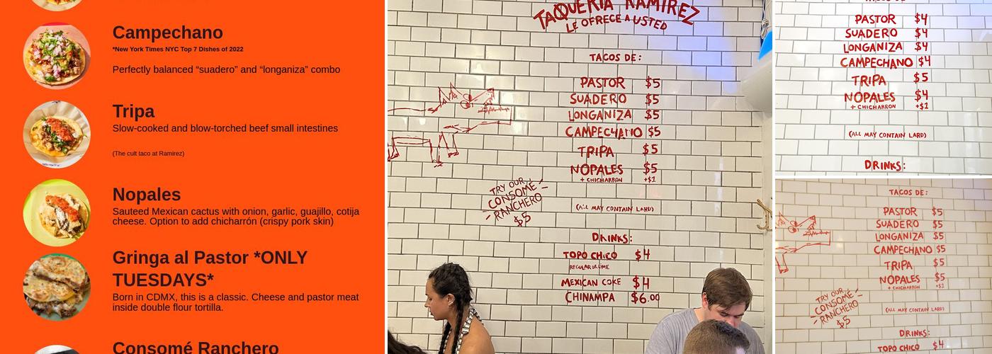 Taqueria Ramirez Menu