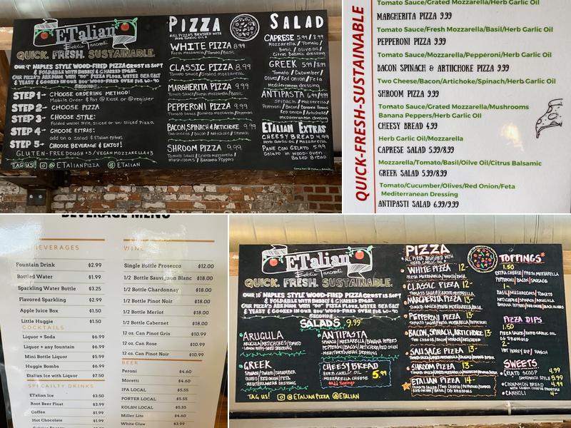 ETalian Menu