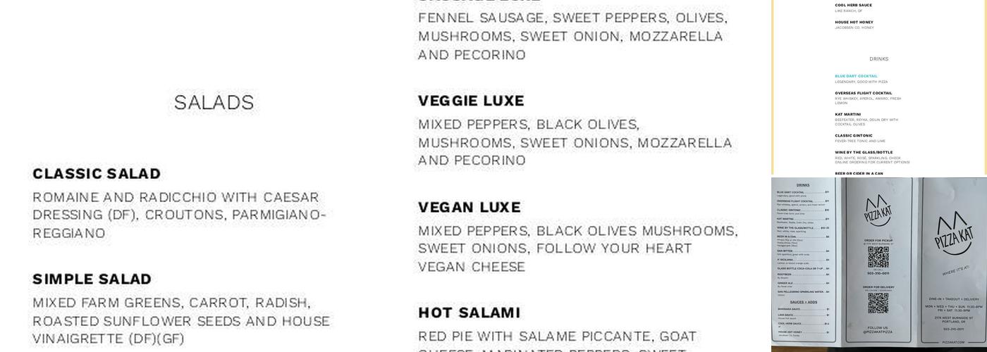 Pizza Kat Menu