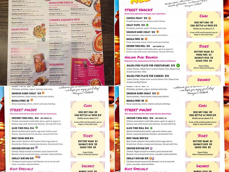 Malika Canteen Menu