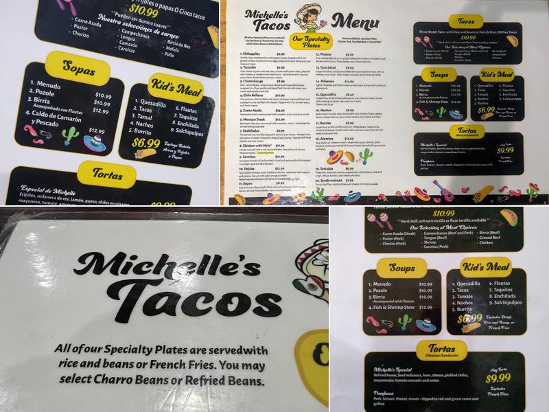 Michelle's Tacos Menu