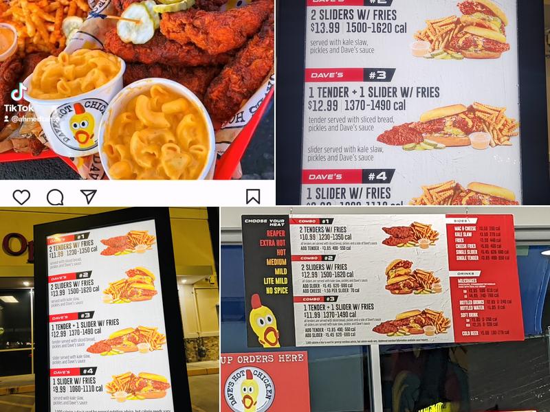 Dave's Hot Chicken Menu