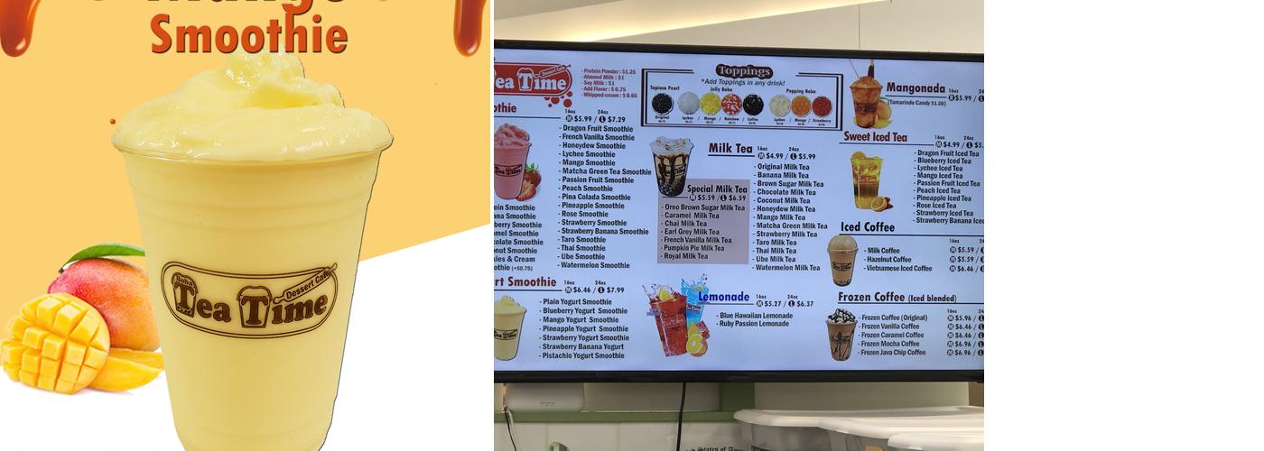 Boba Tea Time Menu