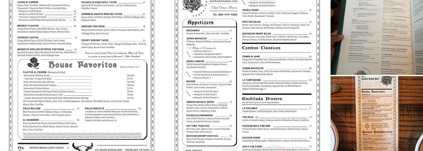 Muchacho Menu